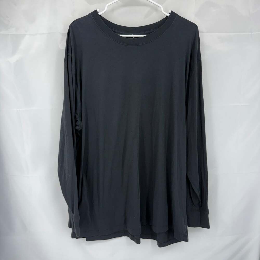 Lululemon Women 18 All Yours Long Sleeve Shirt Black Crew Neck Relaxed Oversized